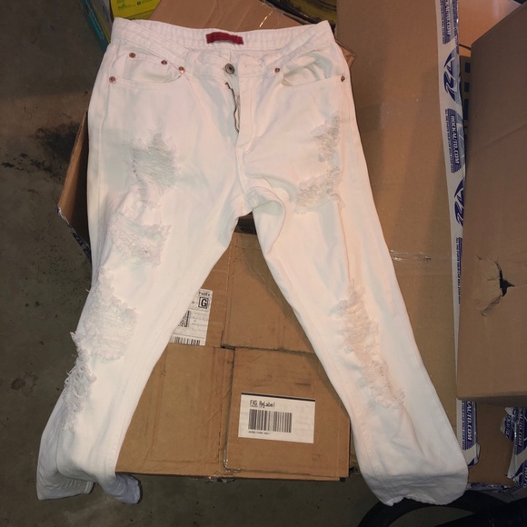 Signature8 Denim - White Ripped Skinny Jeans